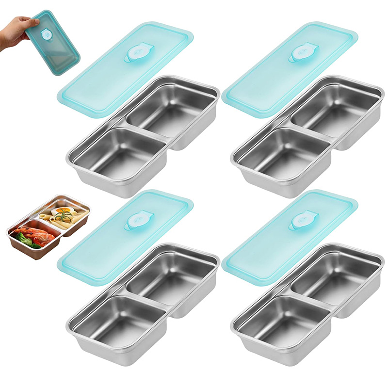 Bento Box - Draagbare roestvrijstalen vershouddoos Voedselcontainer Multifunctionele koelkast