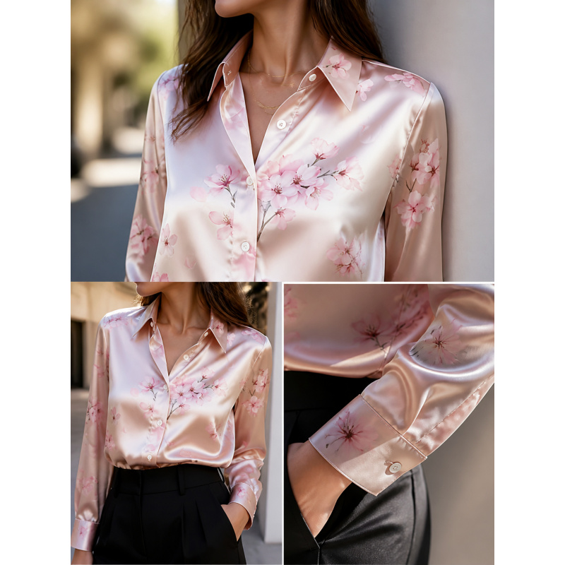 Matcha - 2026 Mode reverskraag blouse met lange