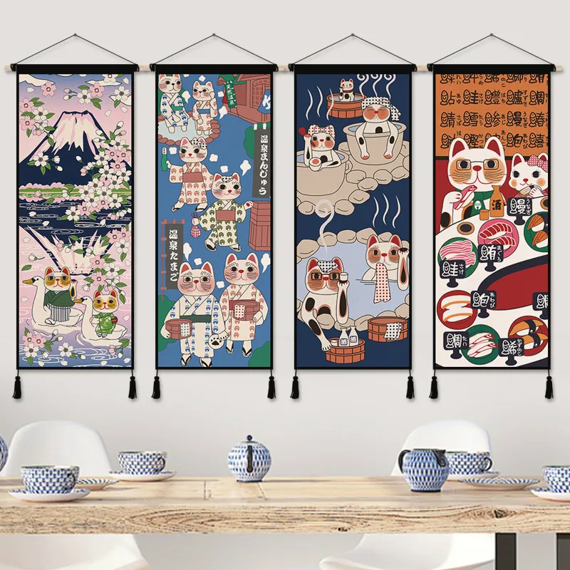 Japanese Restaurant Lifestyle - Japanse Lucky Cat Doek Art Anime