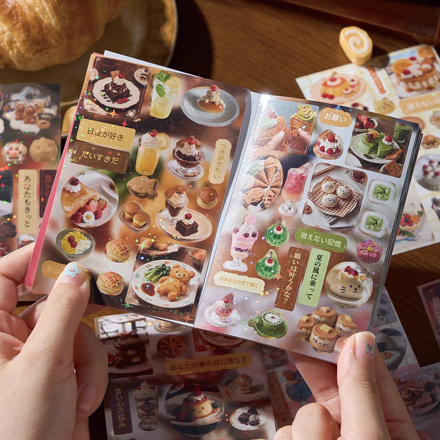 Japanese Snacks - 30-bladig vintage-stijl gesneden membraan stickerboek, Japanse
