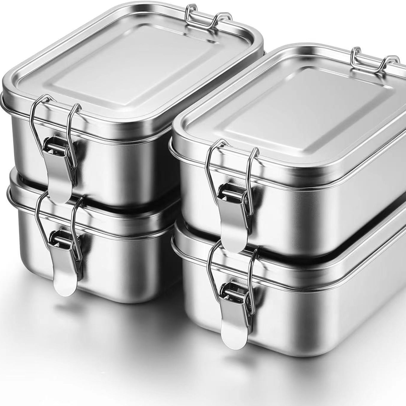 Bento Box - Duurzame roestvrijstalen bentobox, grote capaciteit, vierkante