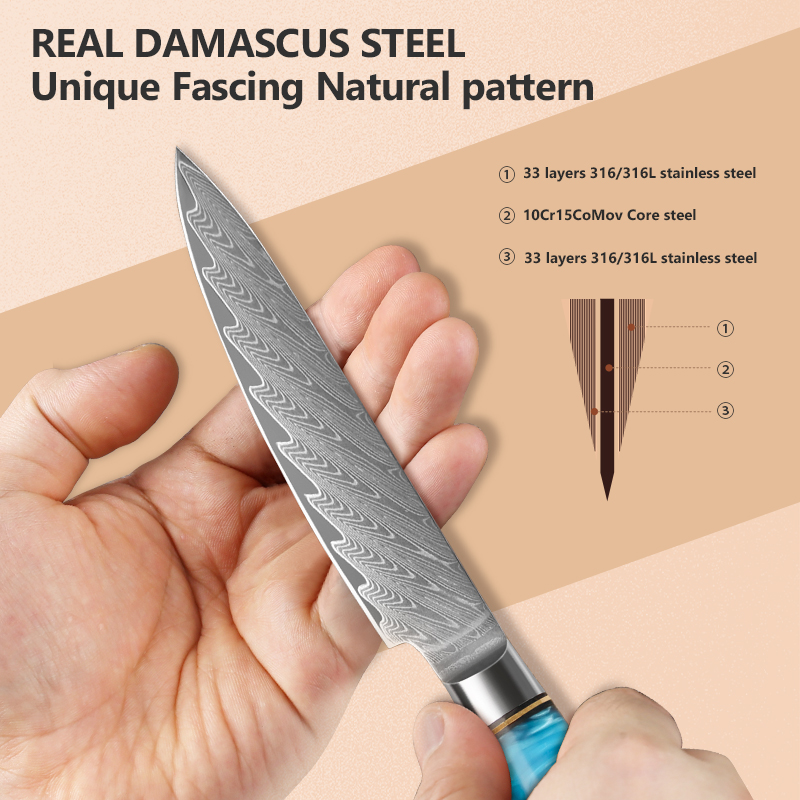 5-inch utilitymes Damascus sta - Japanese Knife recensie en prijs