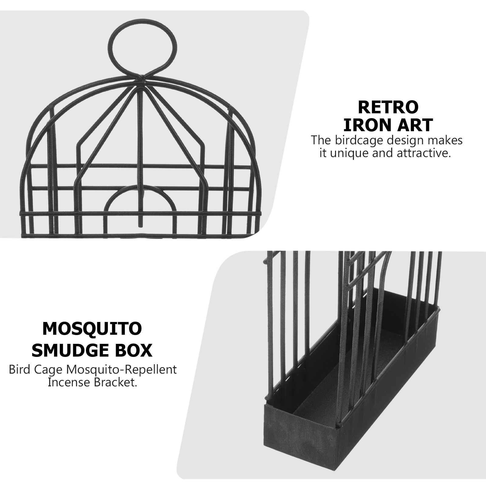 Zwarte retro ijzeren vogelkooi - Incense Holder recensie en prijs
